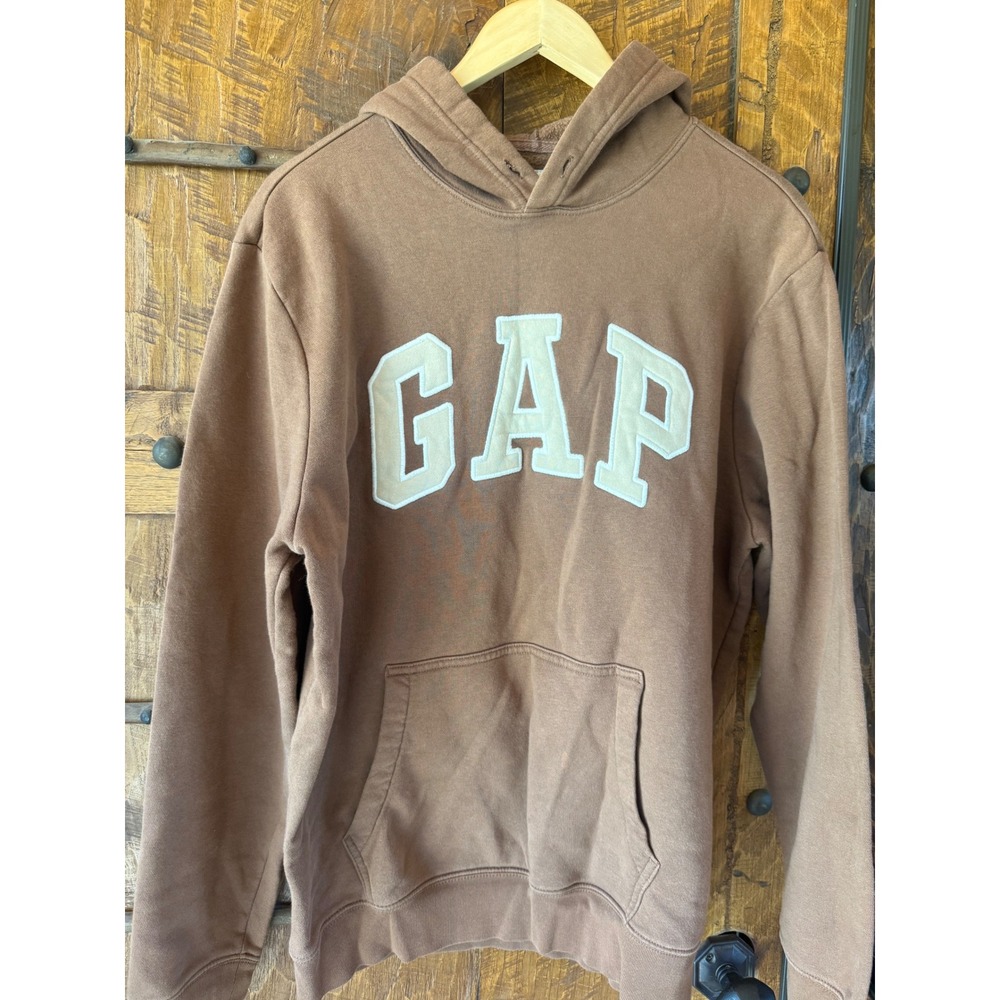 Vintage Gap Logo Hoodie Mens Large Brown